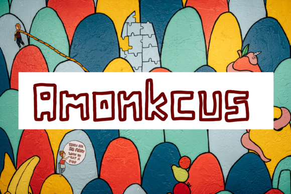 Amonkcus: A Quirky Outlined Font for Playful Projects
